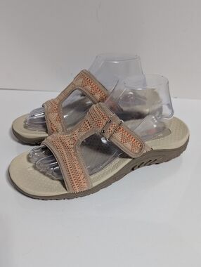 Skechers Comfort Knit Slide Sandals - Beige/Peach